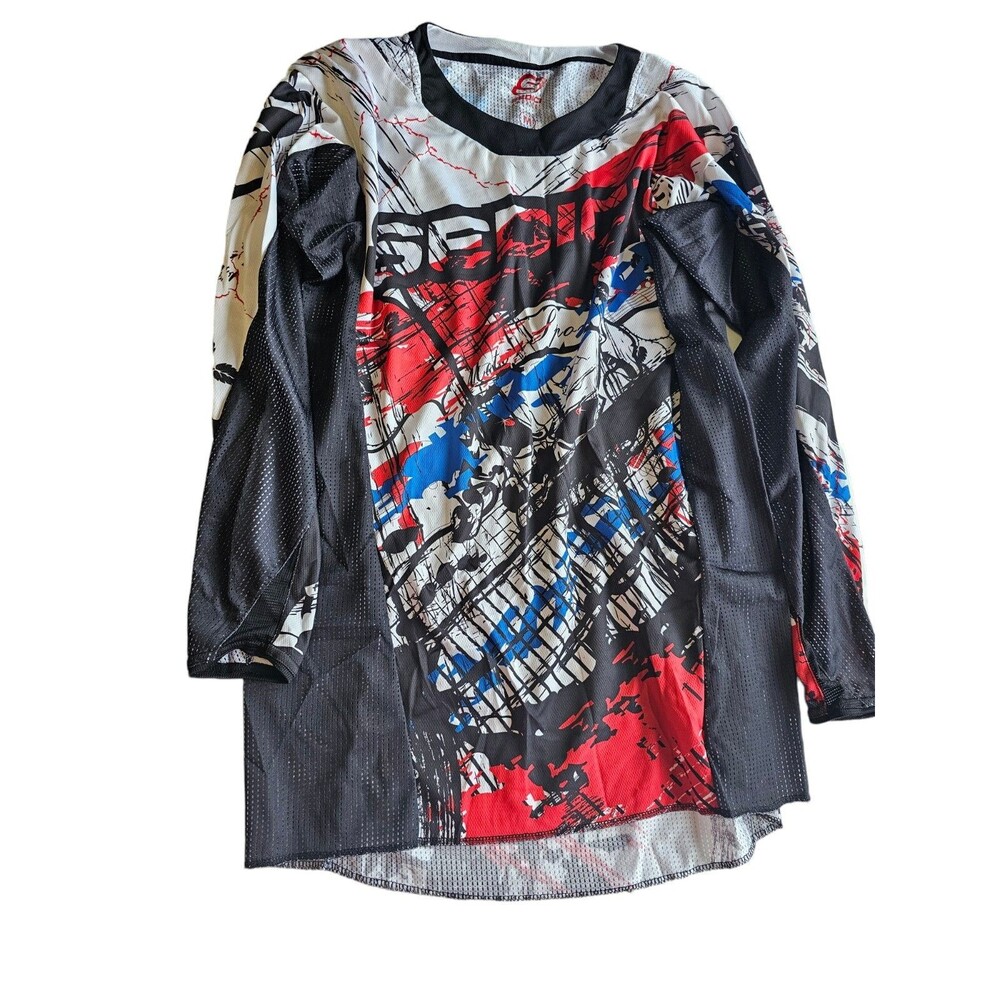 Sedici Long Sleeve Motocross Jersey Shirt Mens Medium Red White Blue